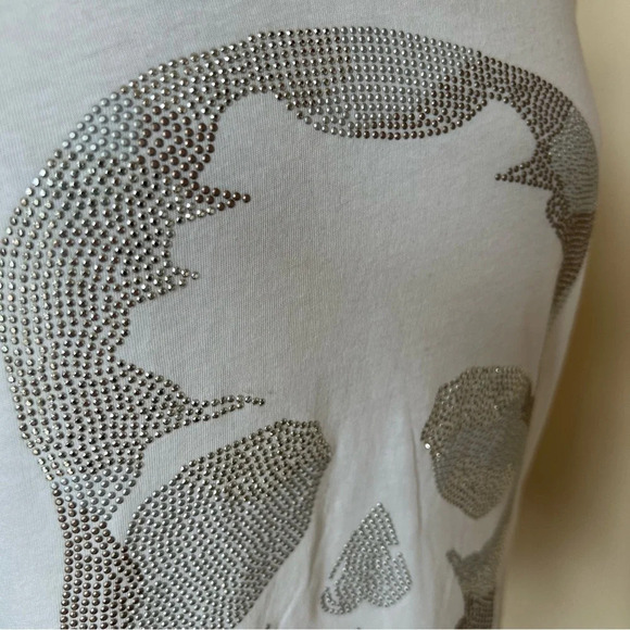 Zadig & Voltaire Metallic Skull Henley Studded Embellished Shirt 26027 - Picture 5 of 10
